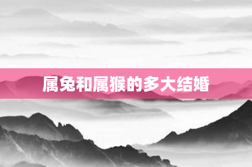 属兔和属猴的多大结婚