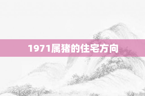 1971属猪的住宅方向