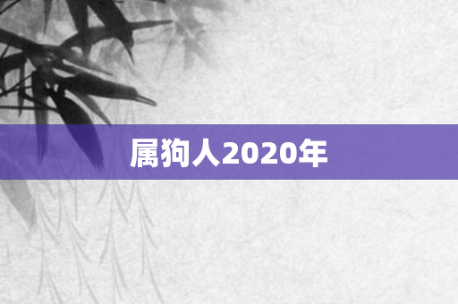 属狗人2020年
