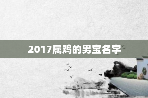 2017属鸡的男宝名字