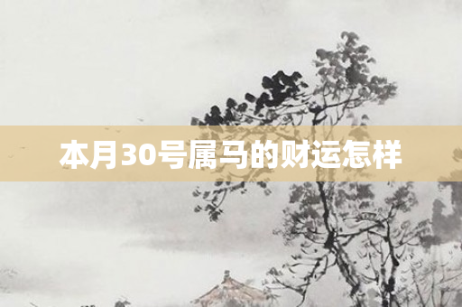 本月30号属马的财运怎样