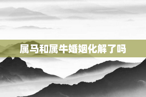 属马和属牛婚姻化解了吗