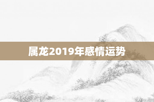 属龙2019年感情运势