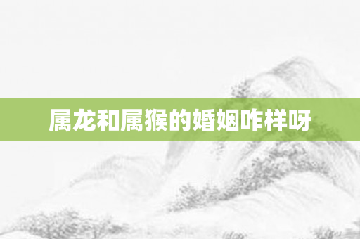 属龙和属猴的婚姻咋样呀