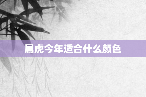 属虎今年适合什么颜色