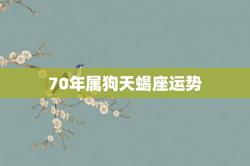 70年属狗天蝎座运势