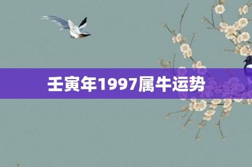 壬寅年1997属牛运势