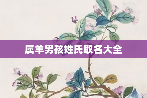 属羊男孩姓氏取名大全