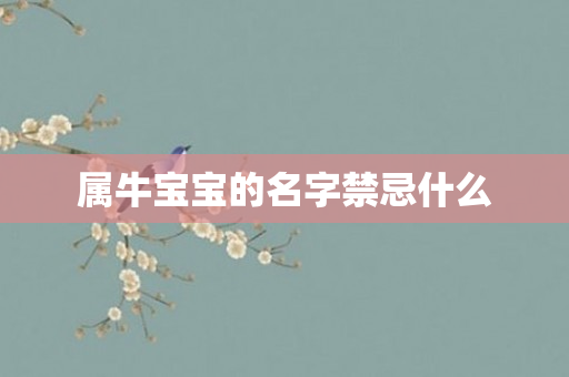 属牛宝宝的名字禁忌什么