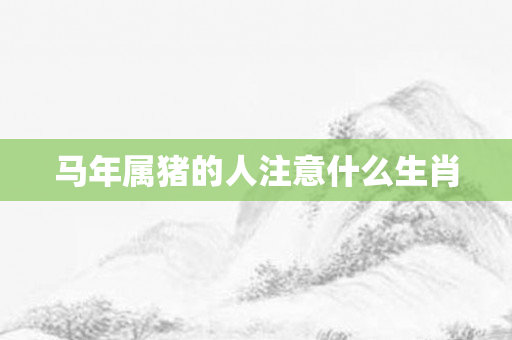 马年属猪的人注意什么生肖