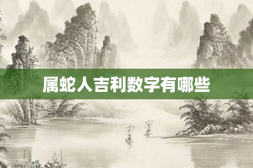 属蛇人吉利数字有哪些