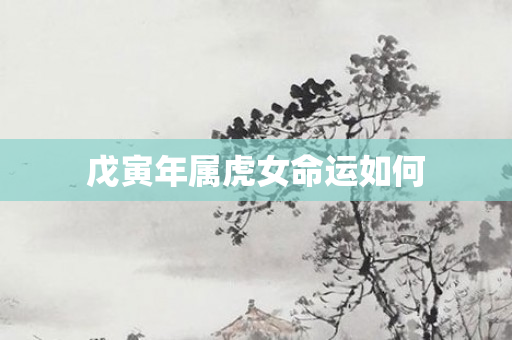 戊寅年属虎女命运如何