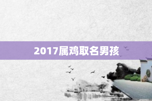 2017属鸡取名男孩