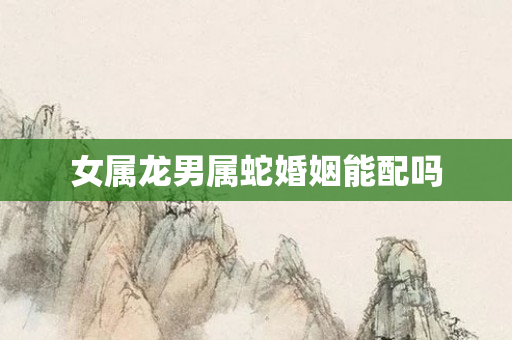 女属龙男属蛇婚姻能配吗