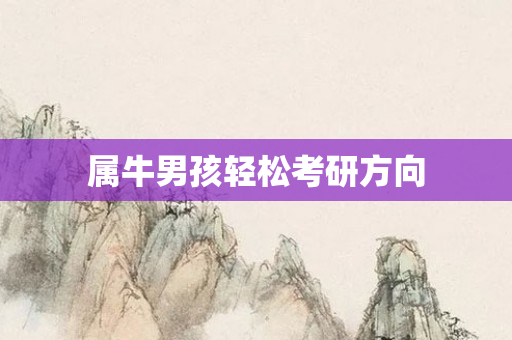 属牛男孩轻松考研方向