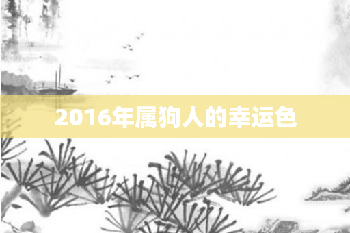 2016年属狗人的幸运色