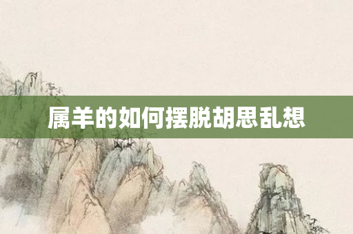 属羊的如何摆脱胡思乱想