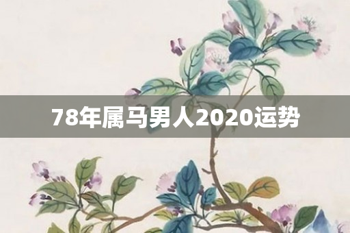 78年属马男人2020运势