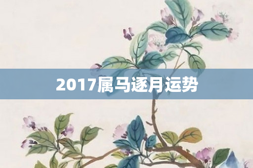 2017属马逐月运势
