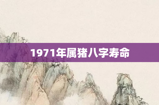 1971年属猪八字寿命