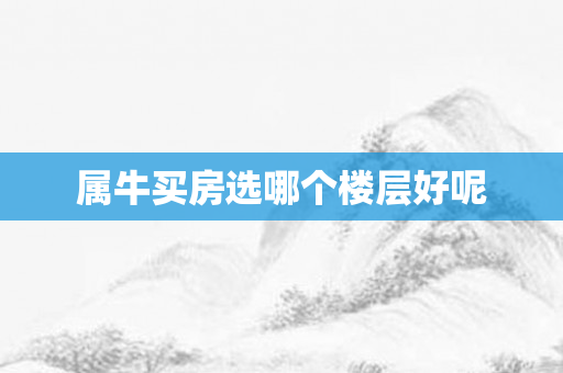 属牛买房选哪个楼层好呢