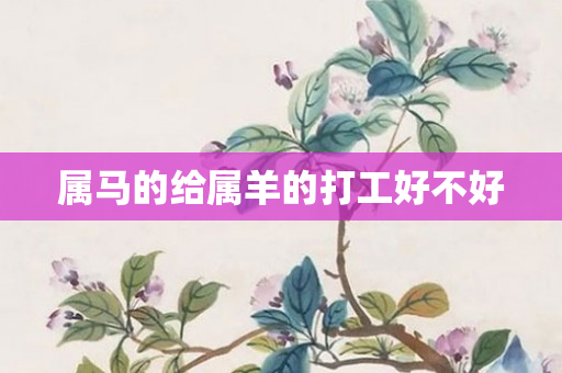 属马的给属羊的打工好不好