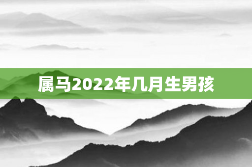 属马2022年几月生男孩