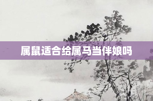 属鼠适合给属马当伴娘吗