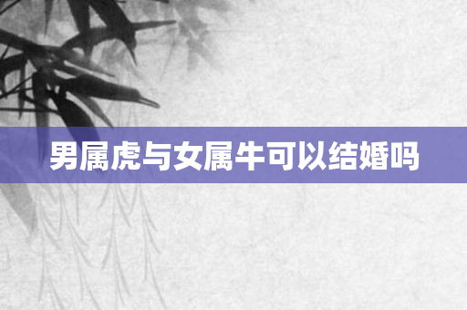 男属虎与女属牛可以结婚吗