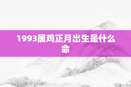 1993属鸡正月出生是什么命