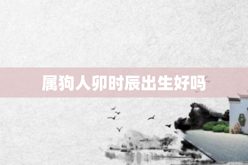 属狗人卯时辰出生好吗