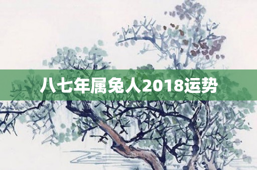 八七年属兔人2018运势