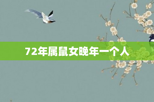 72年属鼠女晚年一个人