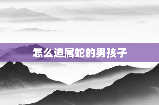 怎么追属蛇的男孩子