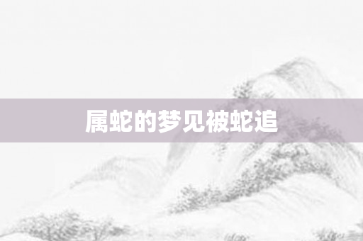 属蛇的梦见被蛇追