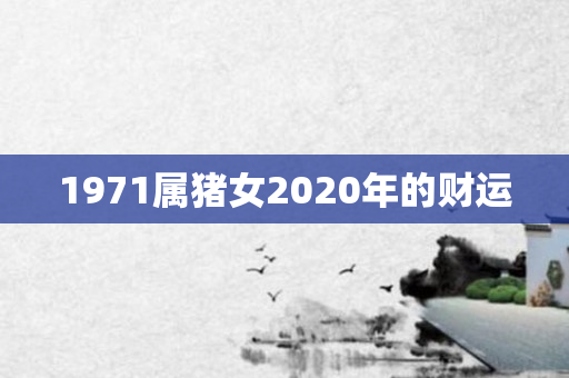 1971属猪女2020年的财运