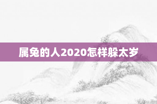 属兔的人2020怎样躲太岁