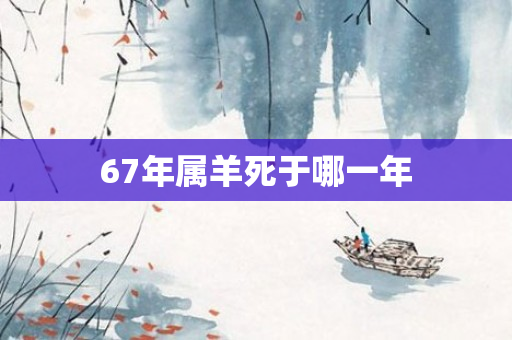 67年属羊死于哪一年