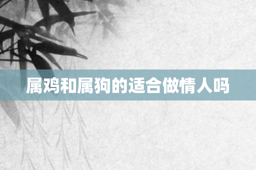 属鸡和属狗的适合做情人吗