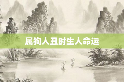 属狗人丑时生人命运