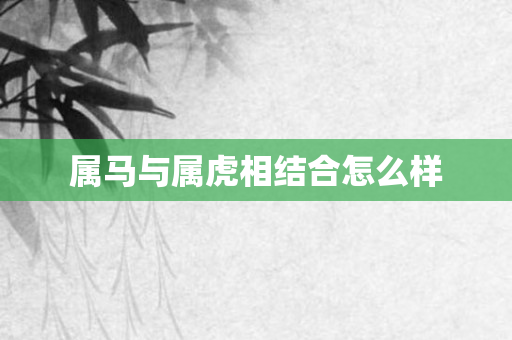 属马与属虎相结合怎么样