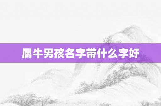 属牛男孩名字带什么字好