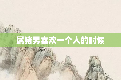 属猪男喜欢一个人的时候
