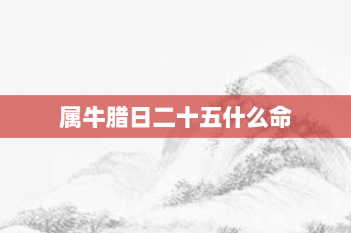 属牛腊日二十五什么命