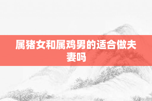 属猪女和属鸡男的适合做夫妻吗