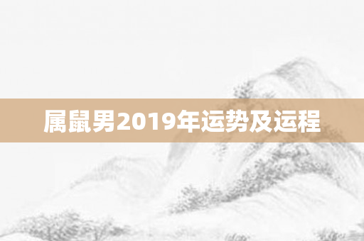 属鼠男2019年运势及运程