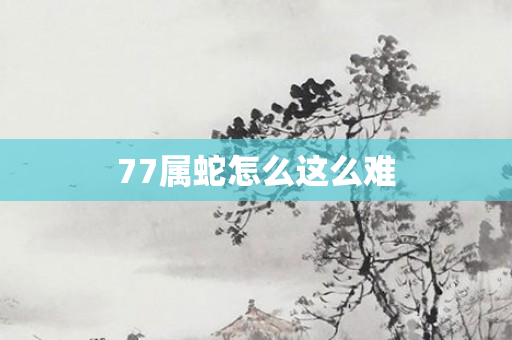 77属蛇怎么这么难