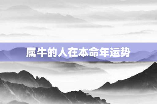 属牛的人在本命年运势