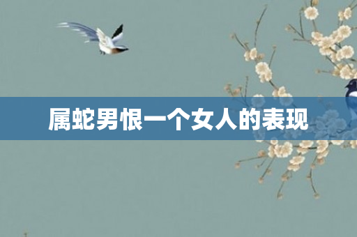 属蛇男恨一个女人的表现