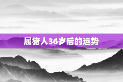 属猪人36岁后的运势